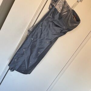 Elegant BlueGray Strapless Dress